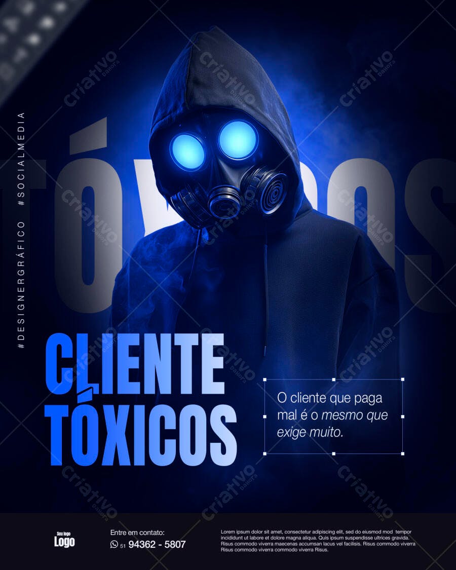 Post Instagram Cliente Tóxico Designer Gráfico PSD Editável