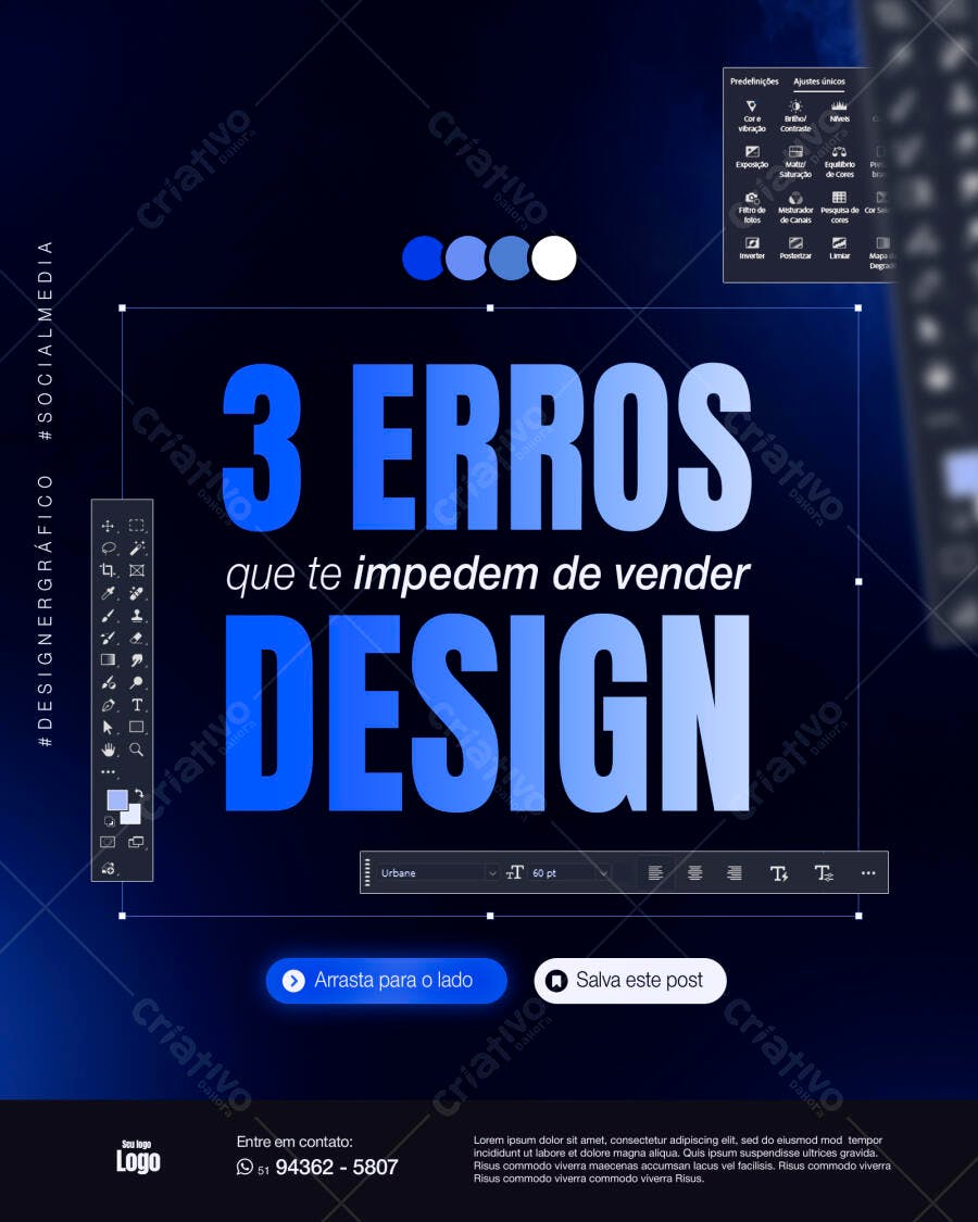 Post Instagram Marketing Digital Design PSD Editável