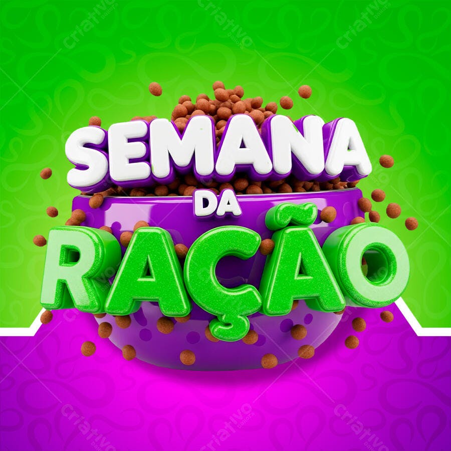 Selo 3D Semana da Ração Pet Shop Promoção PNG