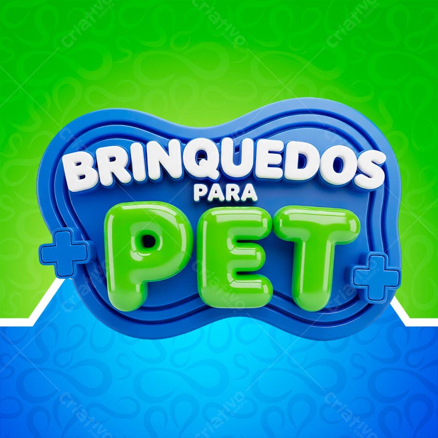 Selo 3D Brinquedos Para Pet Azul Verde PNG Transparente