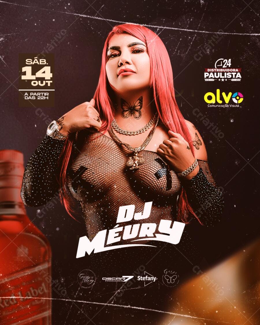 Flyer Festa Balada DJ Outubro PSD Editável