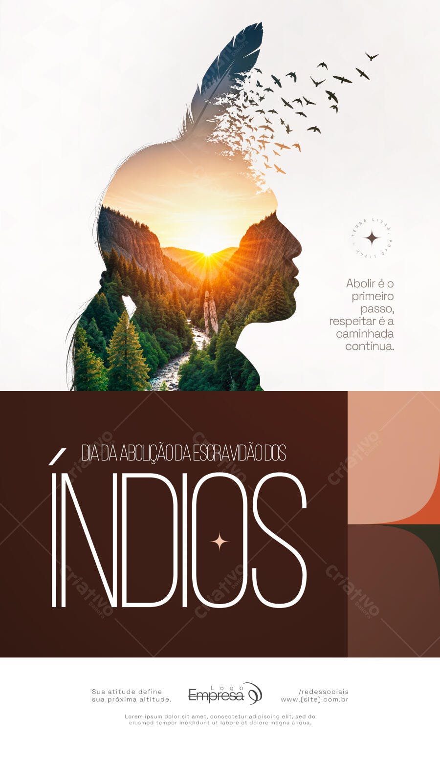 Post Dia da Abolição da Escravidão dos Índios PSD Editável