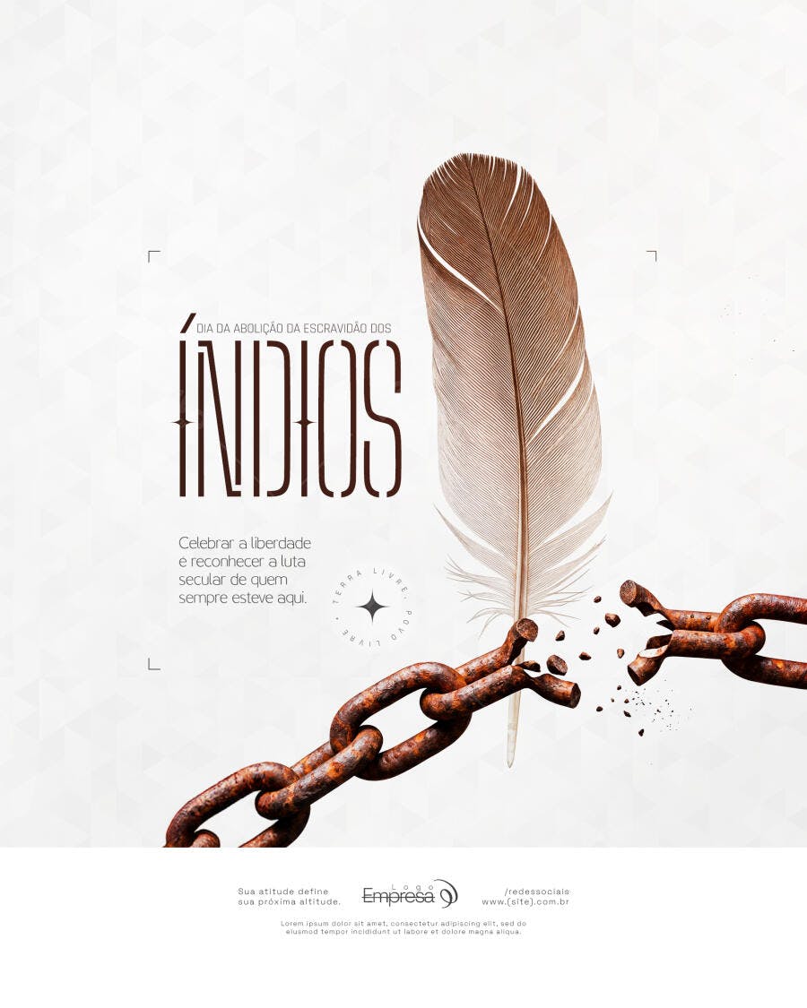 Post Dia da Abolição da Escravidão dos Índios PSD Editável