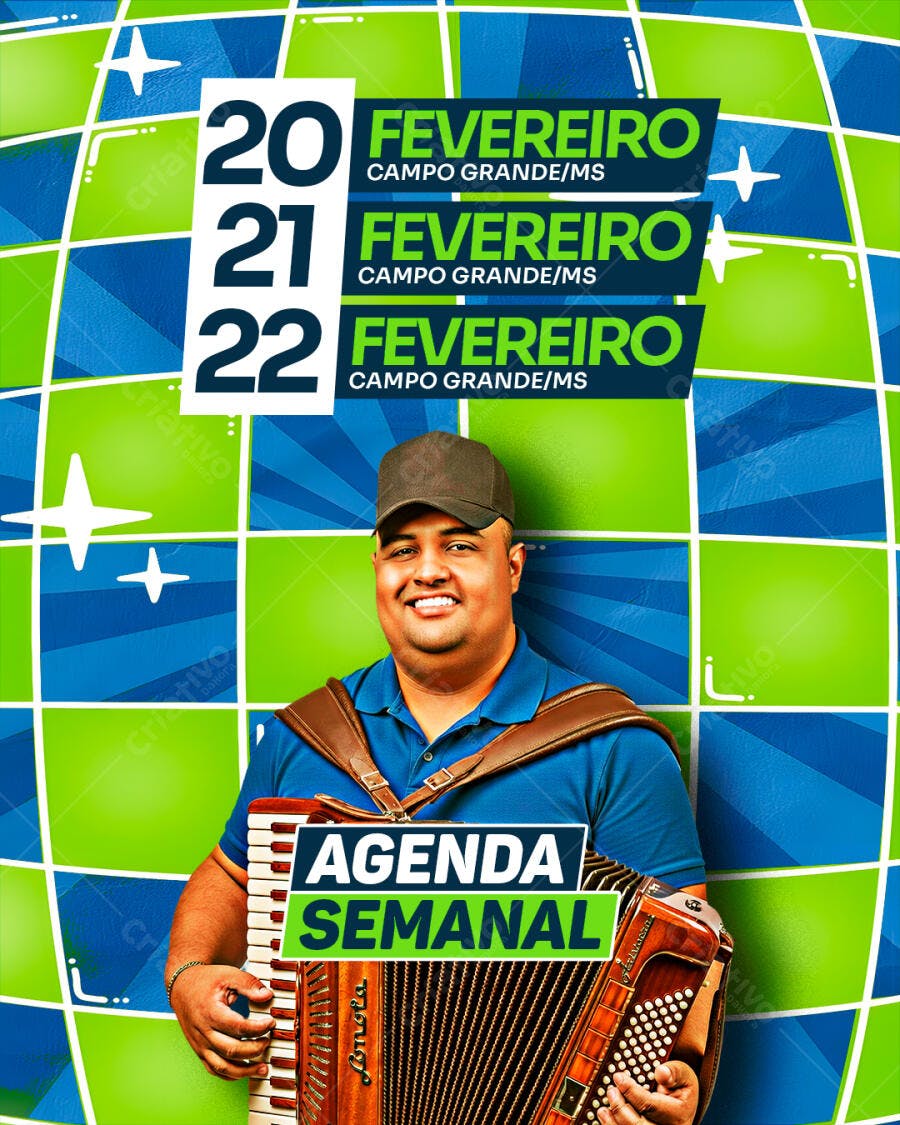 Post Agenda Semanal Eventos Fevereiro PSD Editável