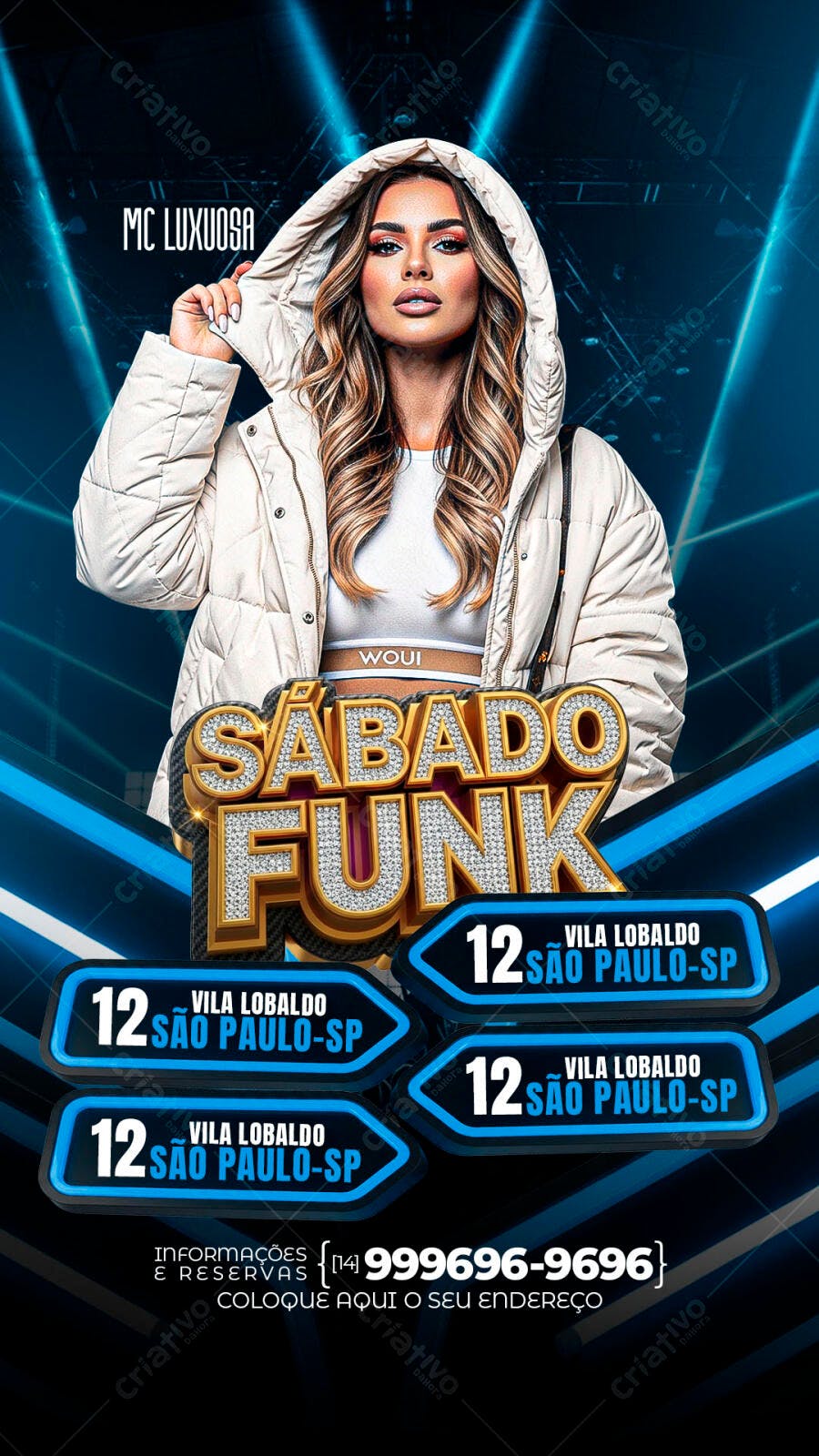 Flyer Sábado Funk Balada Evento PSD Editável