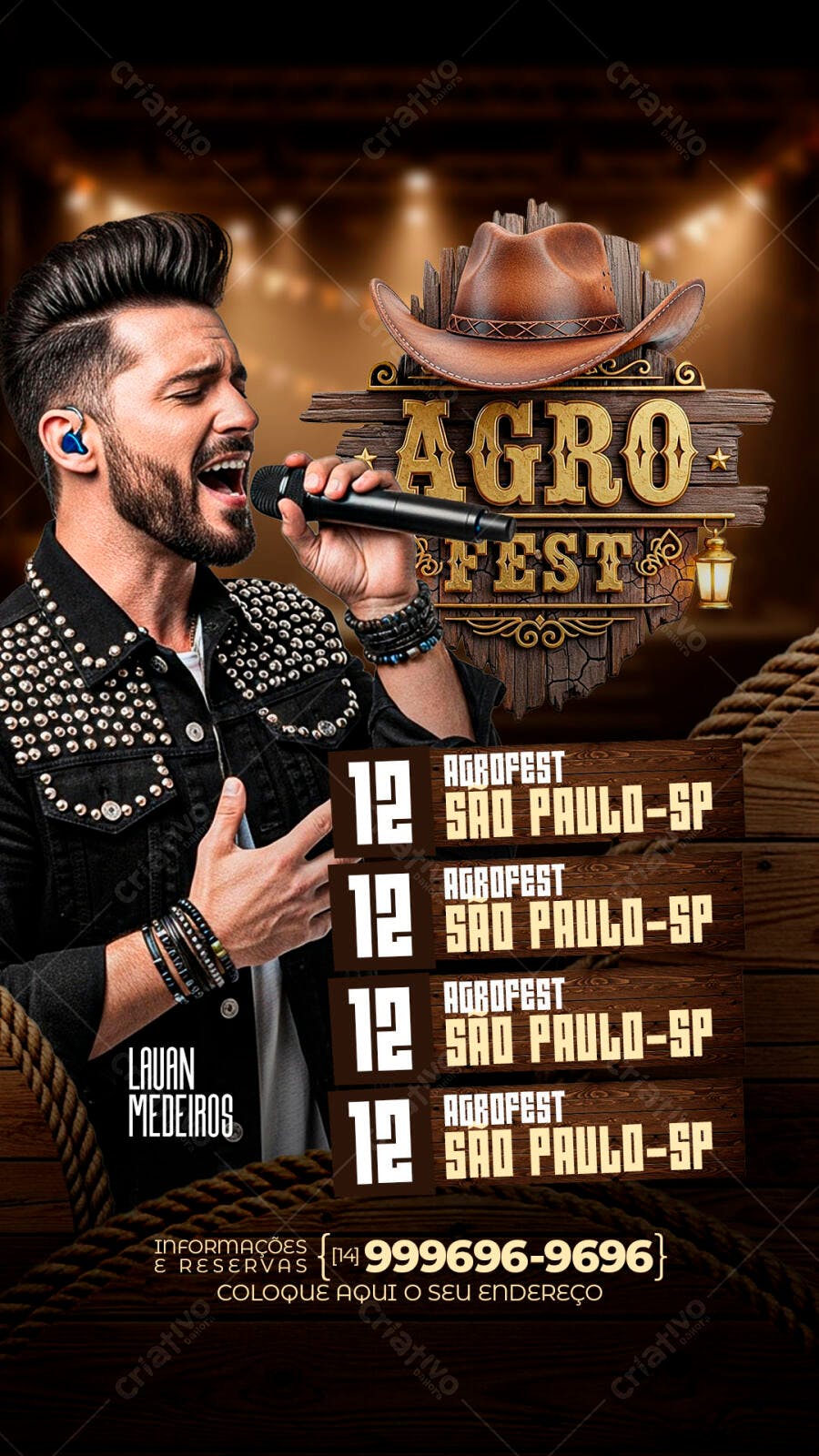 Flyer Agrofest Sertanejo Show PSD Editável