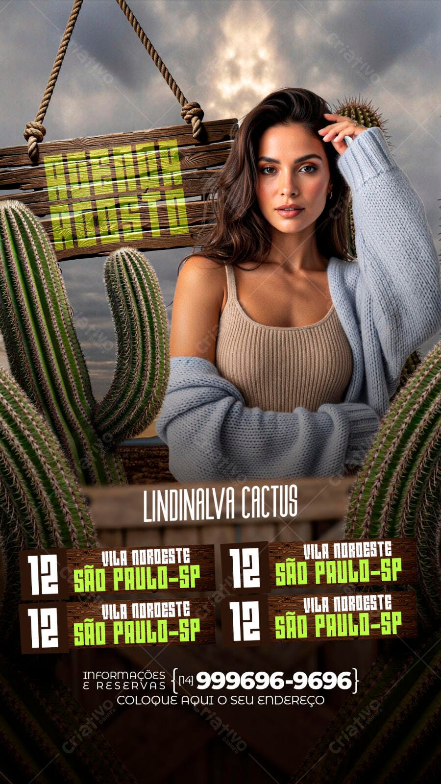 Story Instagram Lindinalva Cactus Evento Sertanejo PSD Editável