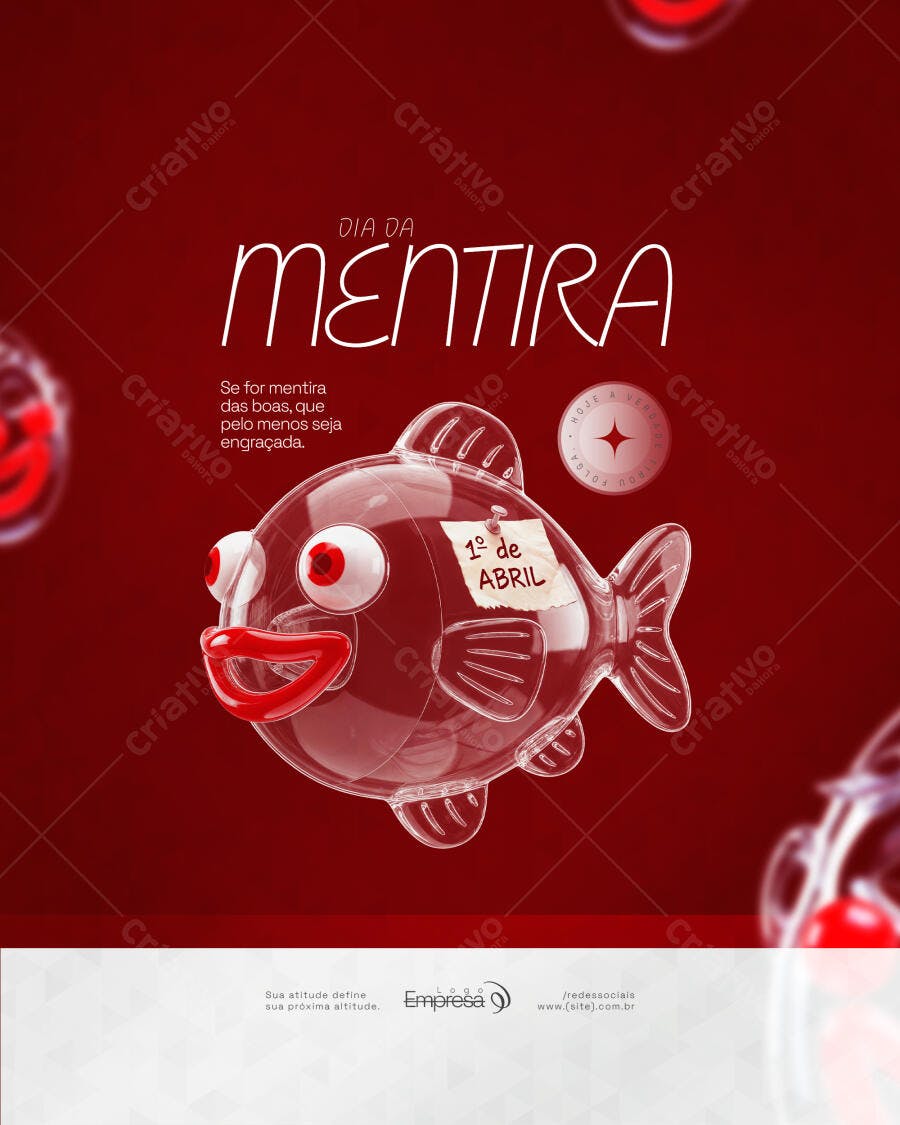 Post Instagram Dia da Mentira 1 de Abril PSD Editável