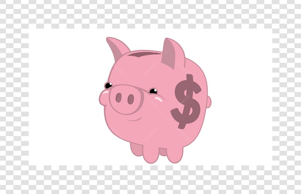 Ilustração Porquinho Mealheiro Símbolo Dólar PNG Fundo Transparente