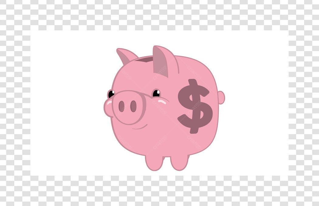Clipart Porquinho Mealheiro Dinheiro PNG Fundo Transparente