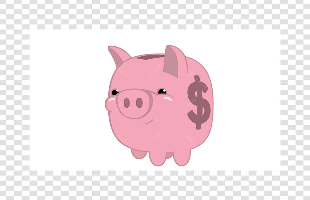 Clipart Porquinho da Índia Rosa Símbolo Dólar PNG Fundo Transparente