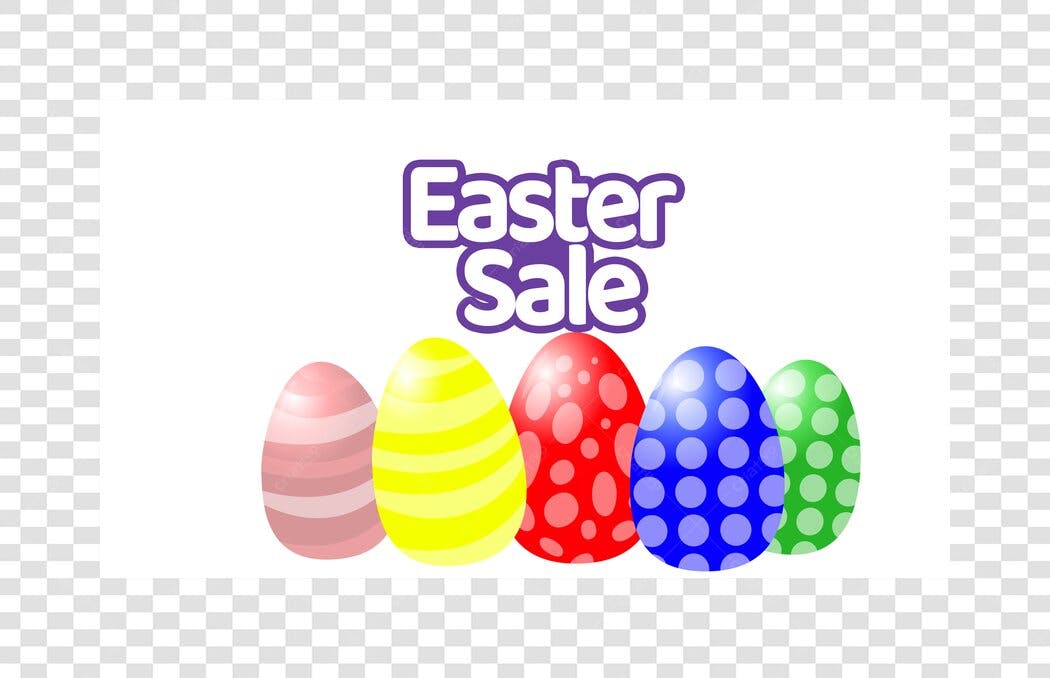 Ilustração Ovos Páscoa Coloridos Easter Sale PNG Fundo Transparente