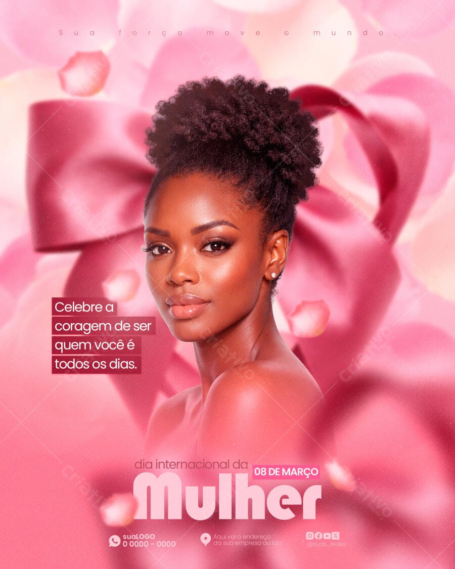 Post Instagram Dia Internacional da Mulher 8 de Março PSD Editável