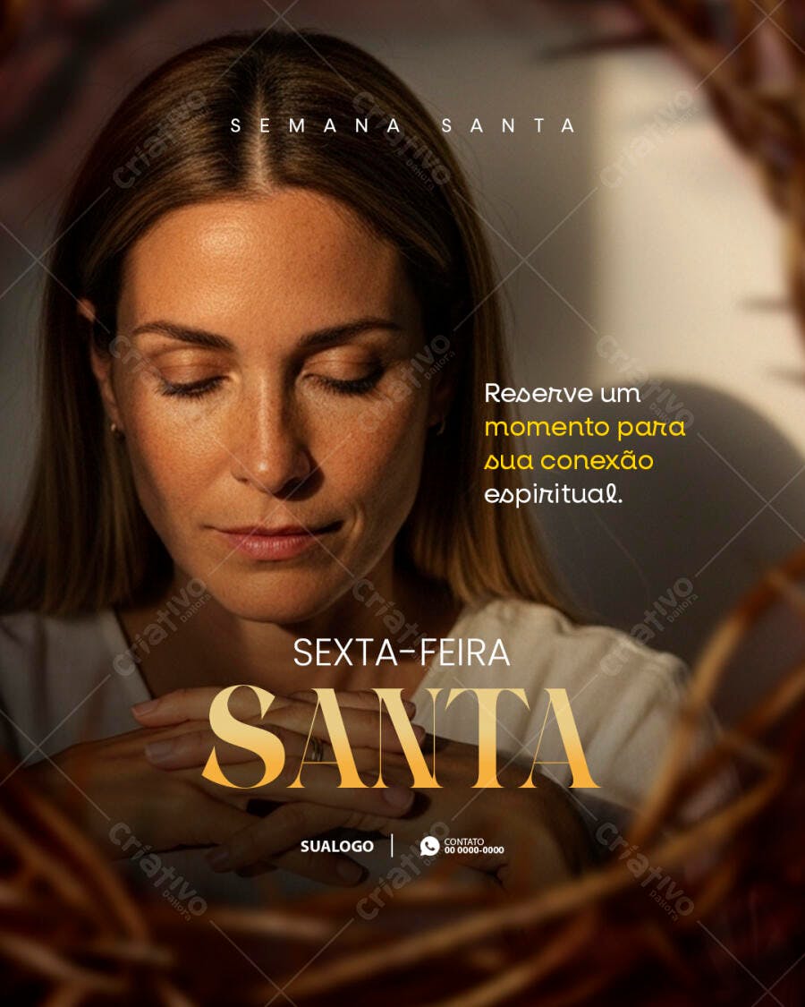 Post Instagram Sexta-feira Santa Semana Santa PSD Editável
