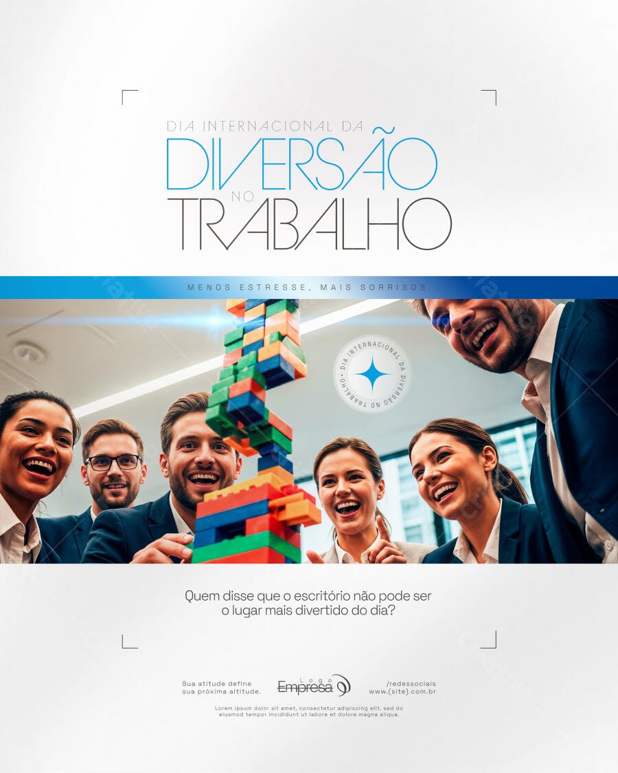Post Instagram Dia da Diversão no Trabalho PSD Editável