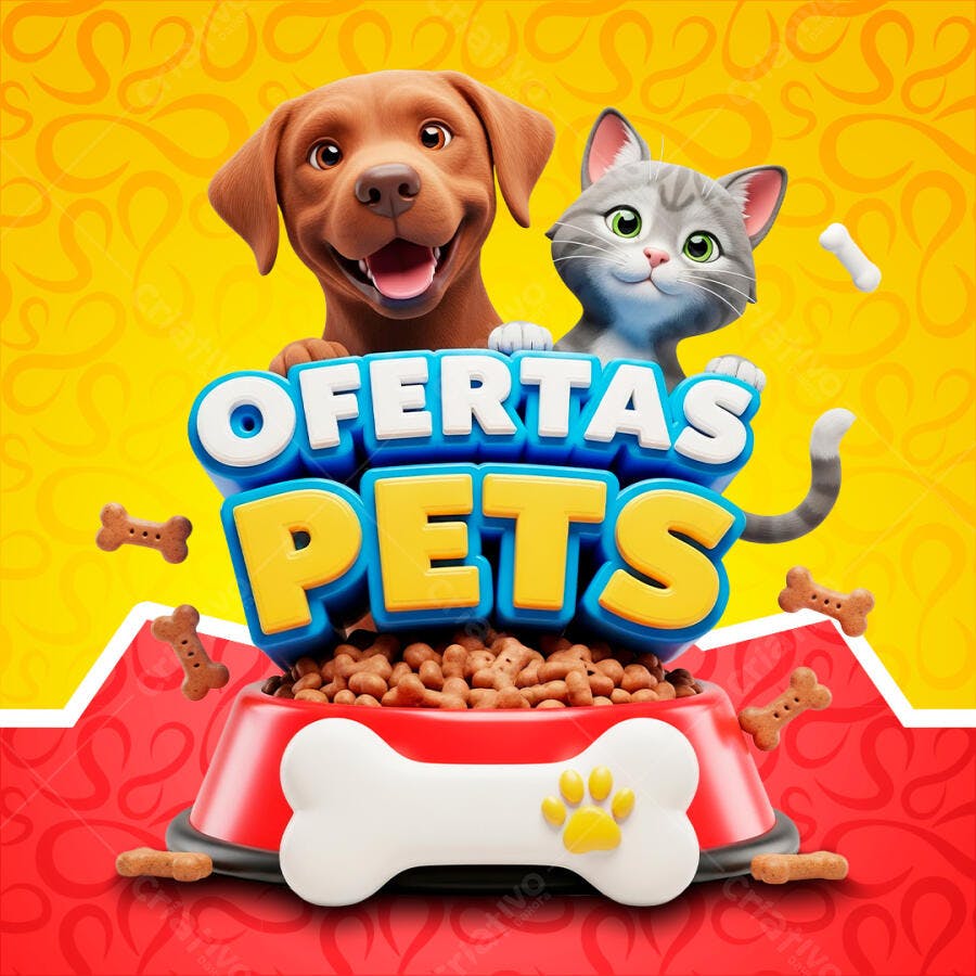 Ofertas Pets 3D Cachorro Gato Ração Promoção
