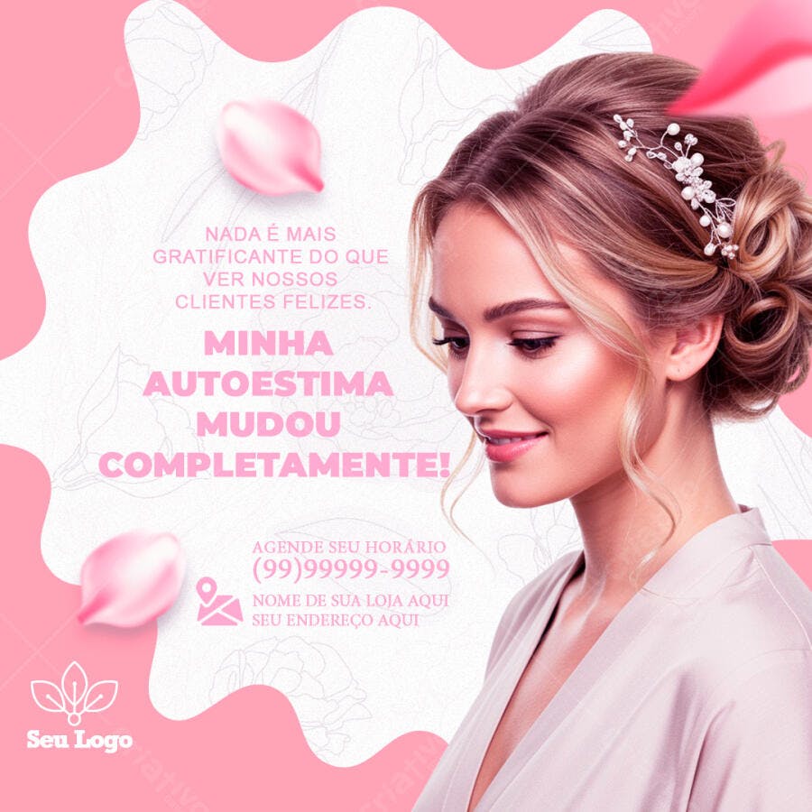 Post Instagram Salão de Beleza Estética PSD Editável