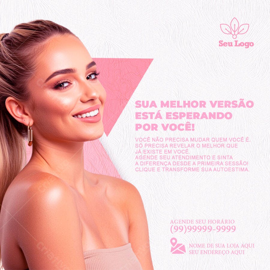 Post Instagram Estética Beleza Sua Melhor Versão PSD Editável