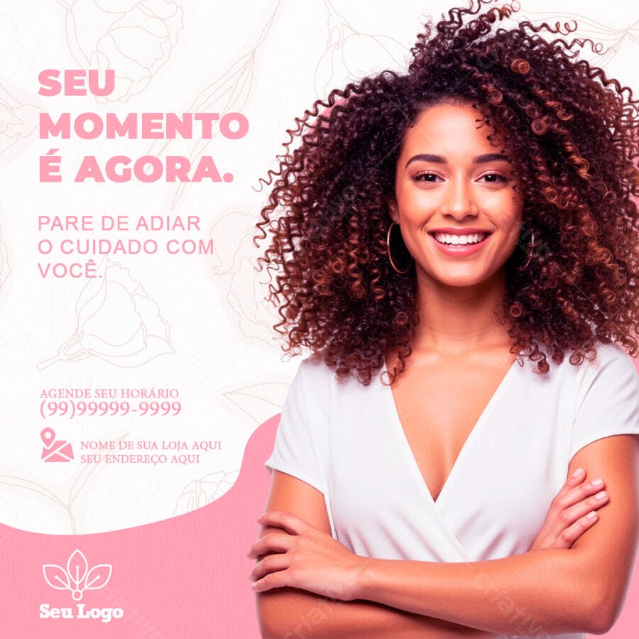 Post Instagram Salão de Beleza Estética PSD Editável