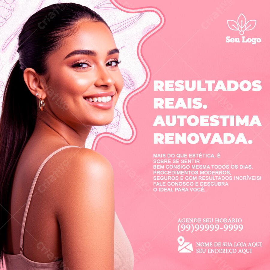 Post Instagram Estética Beleza Autoestima PSD Editável