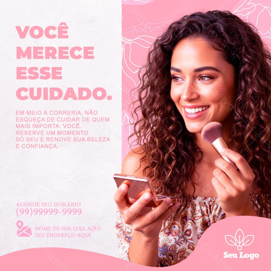 Post Instagram Salão de Beleza Estética PSD Editável