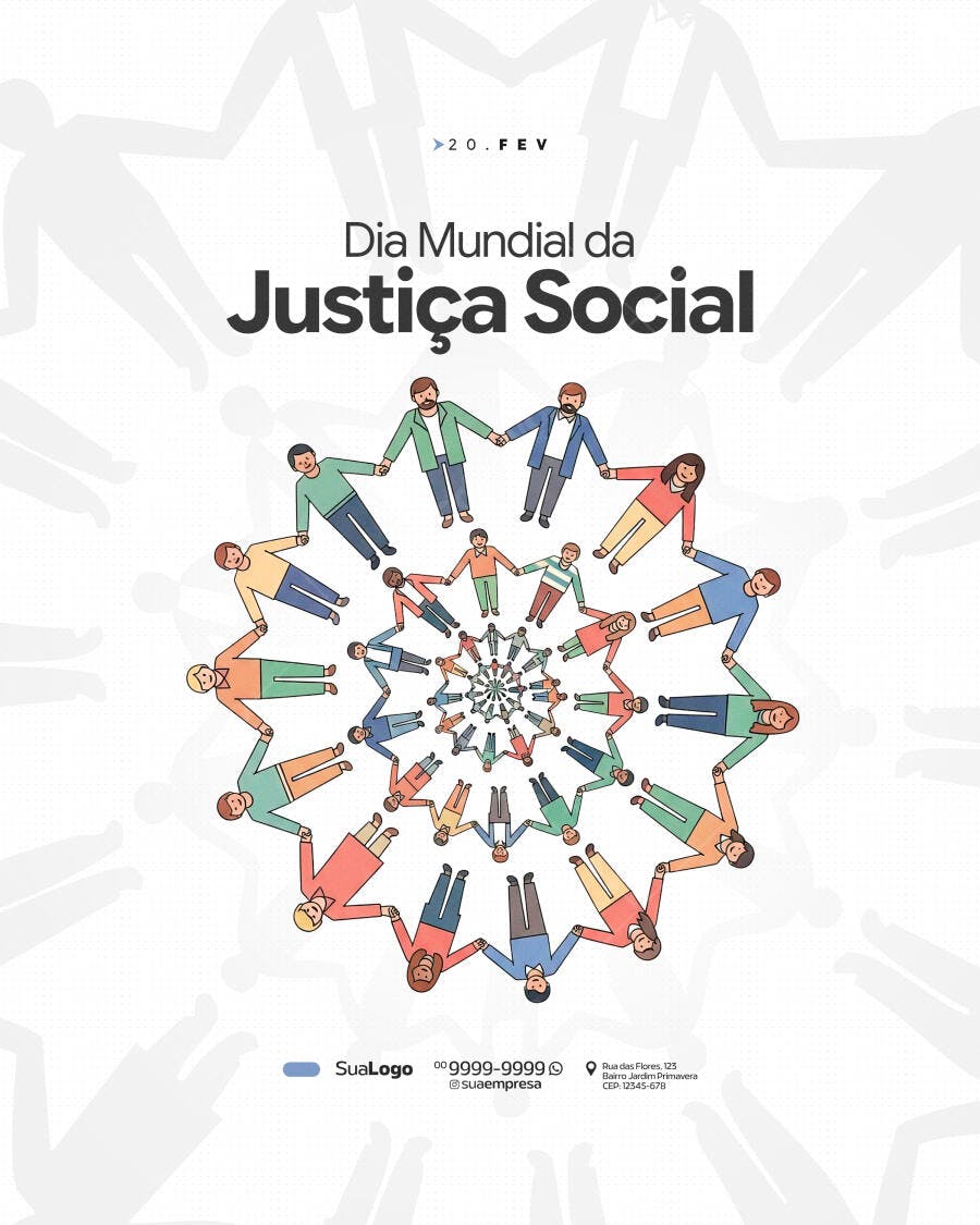 Post Dia Mundial da Justiça Social 20 de Fevereiro PSD Editável