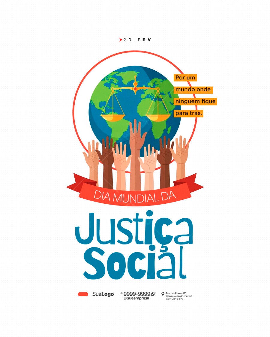 Post Dia Mundial da Justiça Social 20 Fev PSD Editável