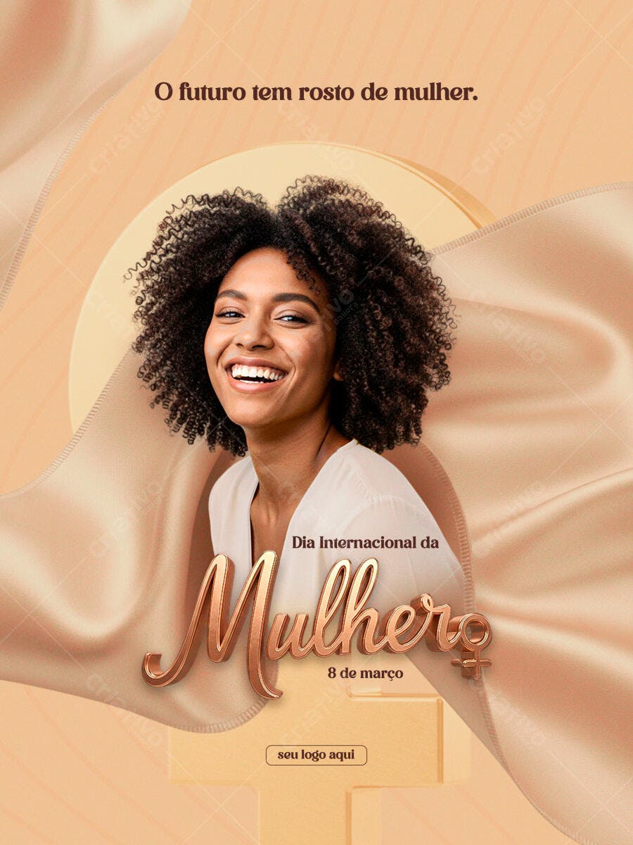Post Dia Internacional da Mulher 8 de Março PSD Editável