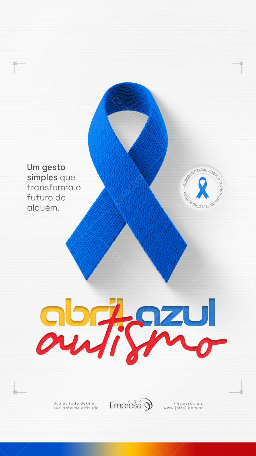 Post Instagram Abril Azul Autismo Conscientização PSD Editável