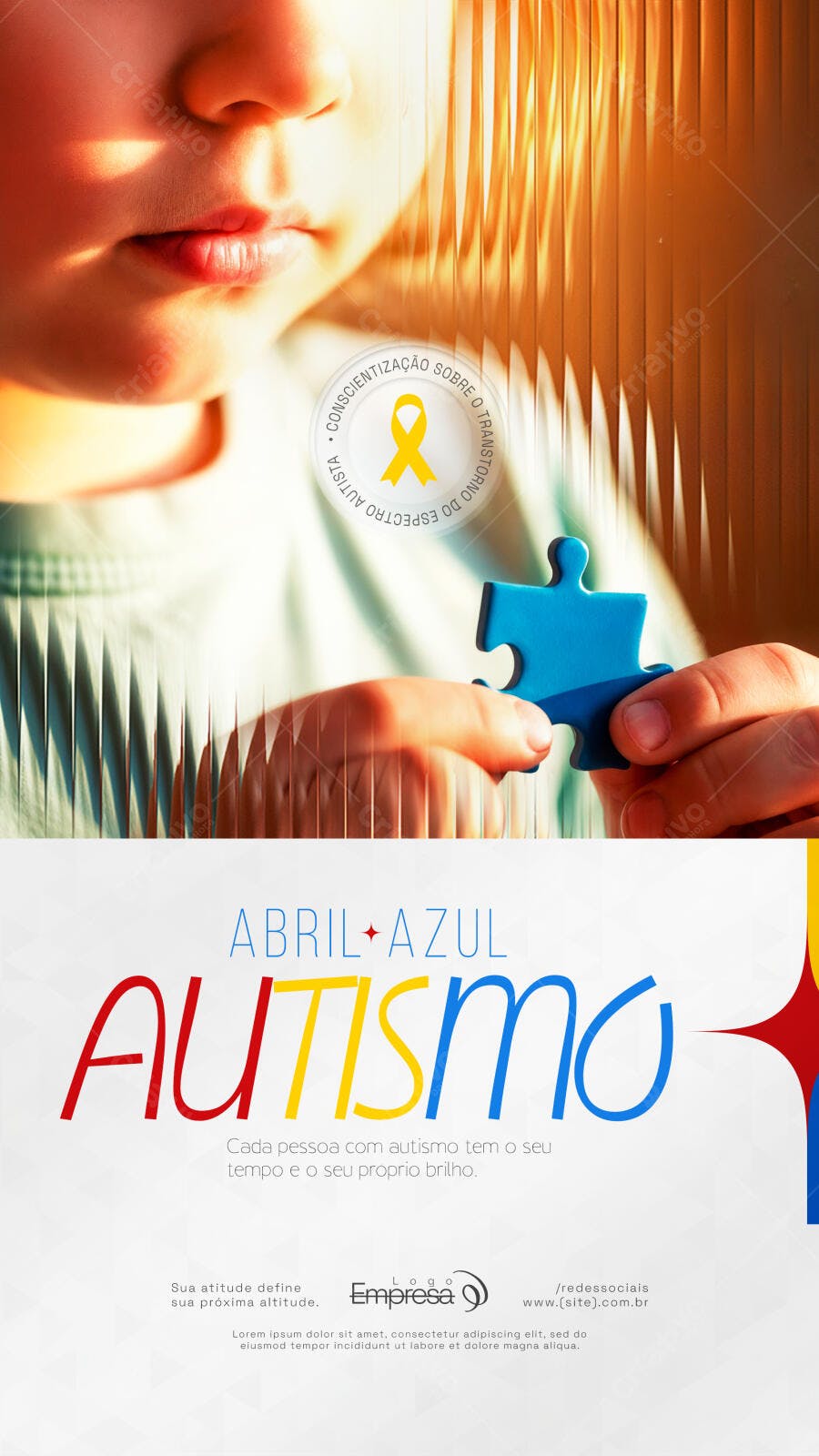 Story Instagram Abril Azul Autismo Conscientização PSD Editável