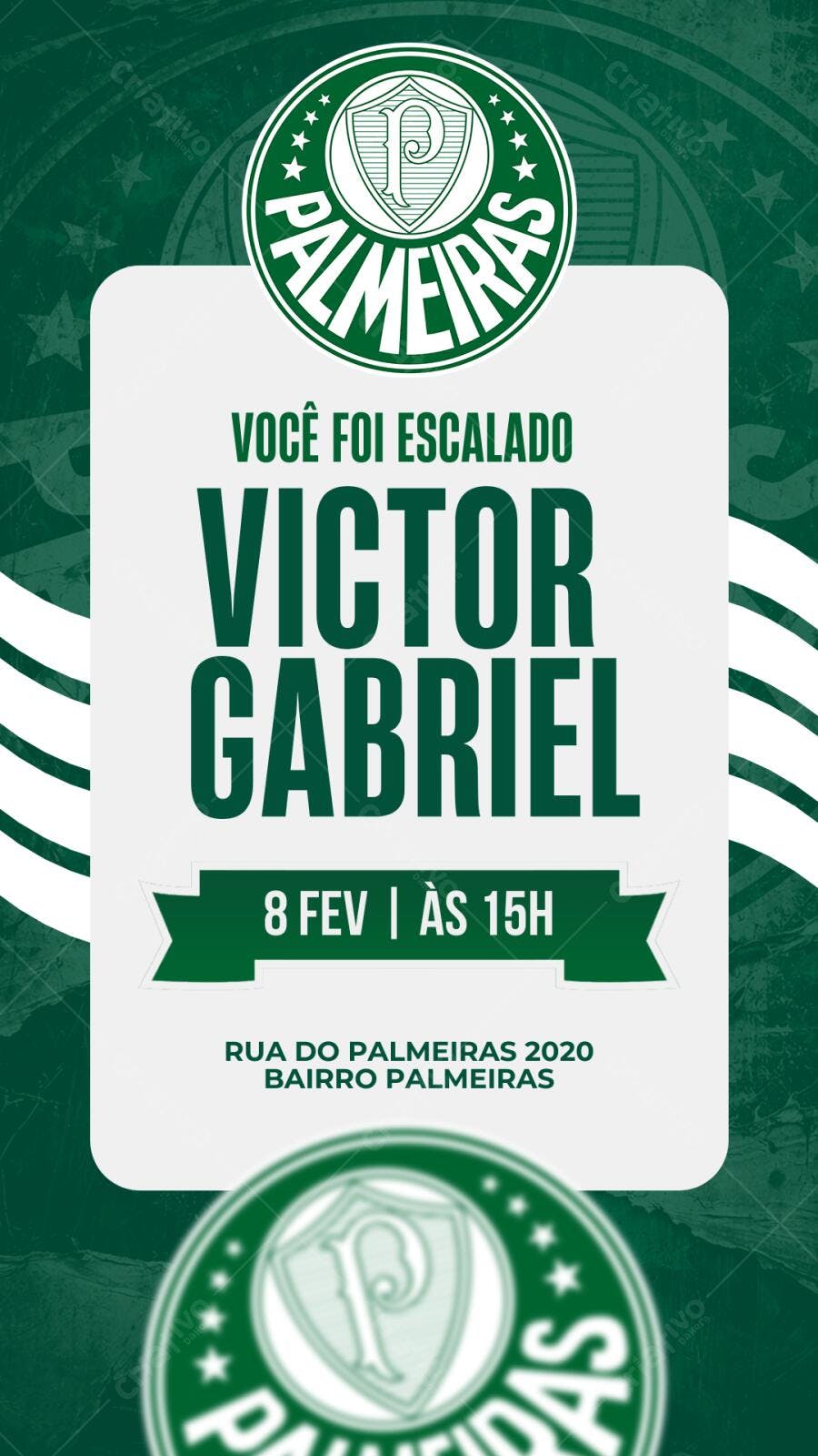 Convite Aniversário Palmeiras Futebol Editável
