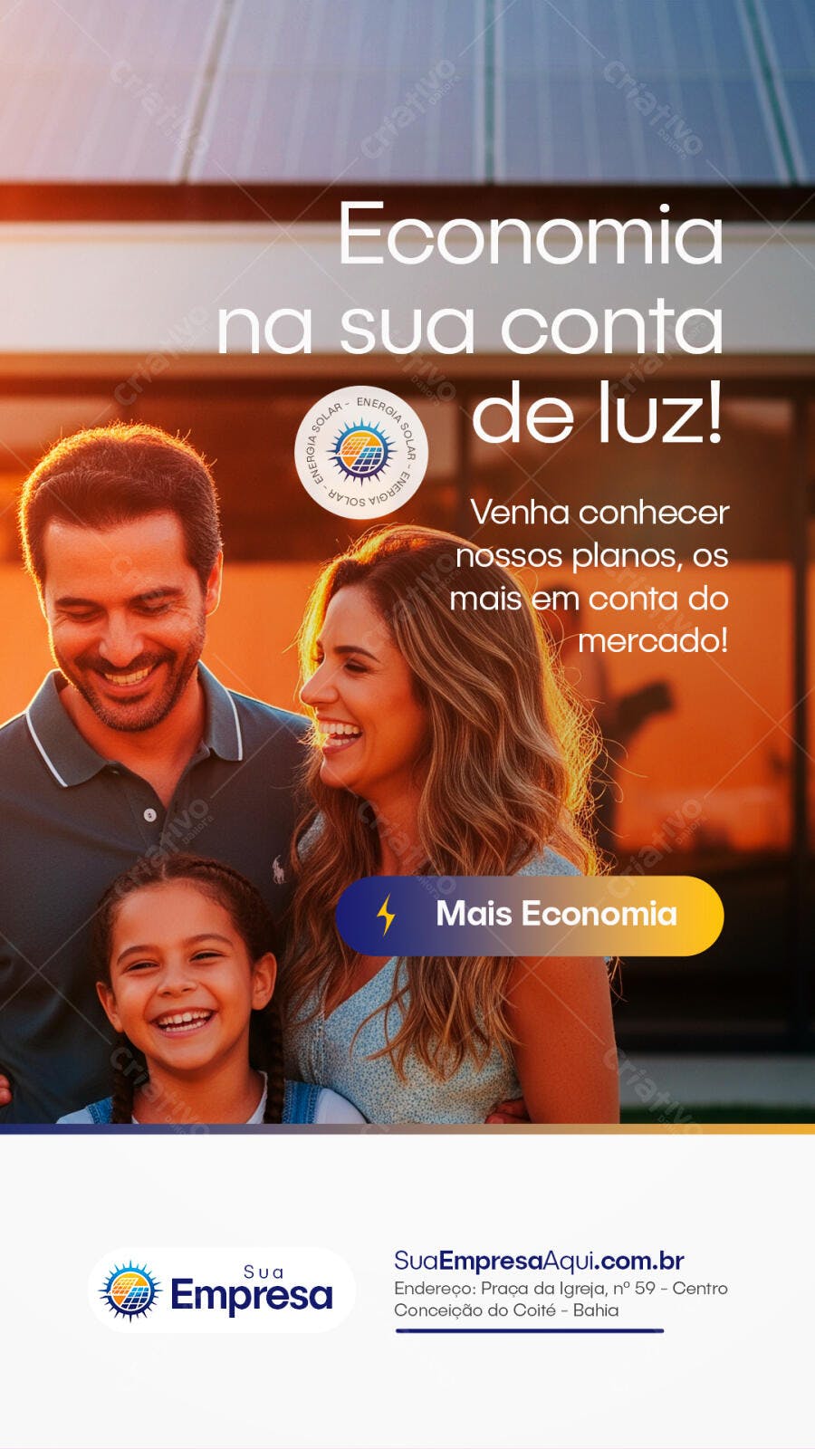 Story Instagram Energia Solar Família PSD Editável