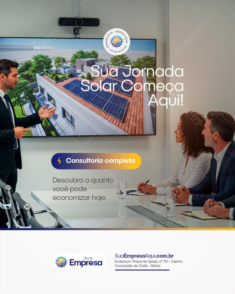 Flyer Energia Solar Consultoria Completa PSD Editável