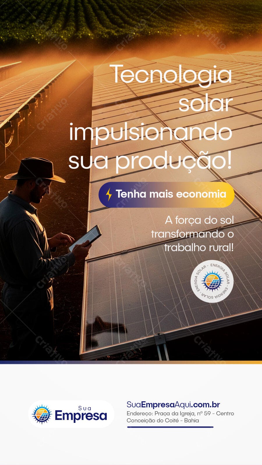Post Instagram Energia Solar Agronegócio PSD Editável