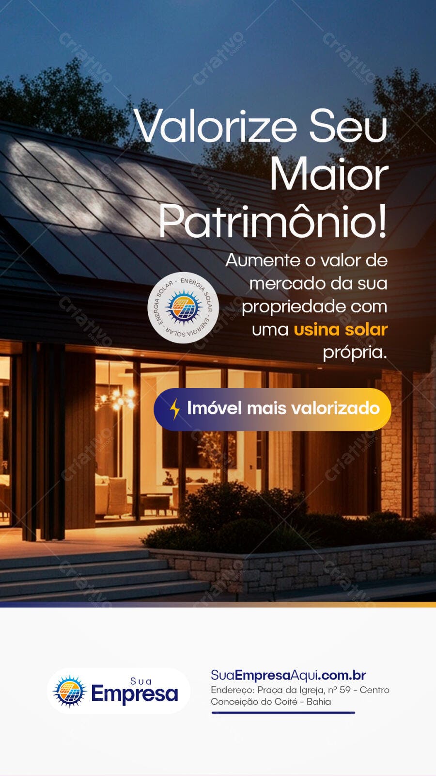 Story Instagram Energia Solar Imóveis PSD Editável