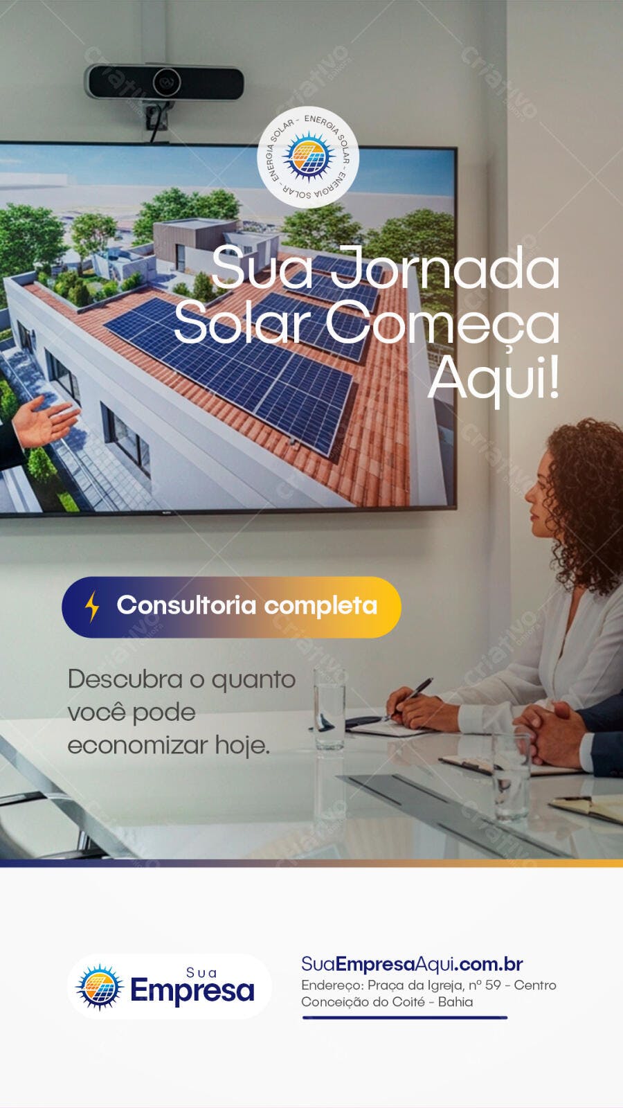 Post Instagram Energia Solar Consultoria PSD Editável