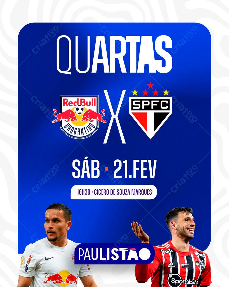 Post Instagram Futebol Campeonato Paulista PSD Editável