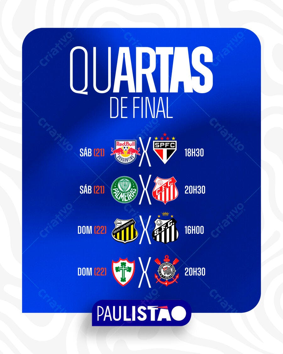 Post Instagram Quartas de Final Paulistão PSD Editável