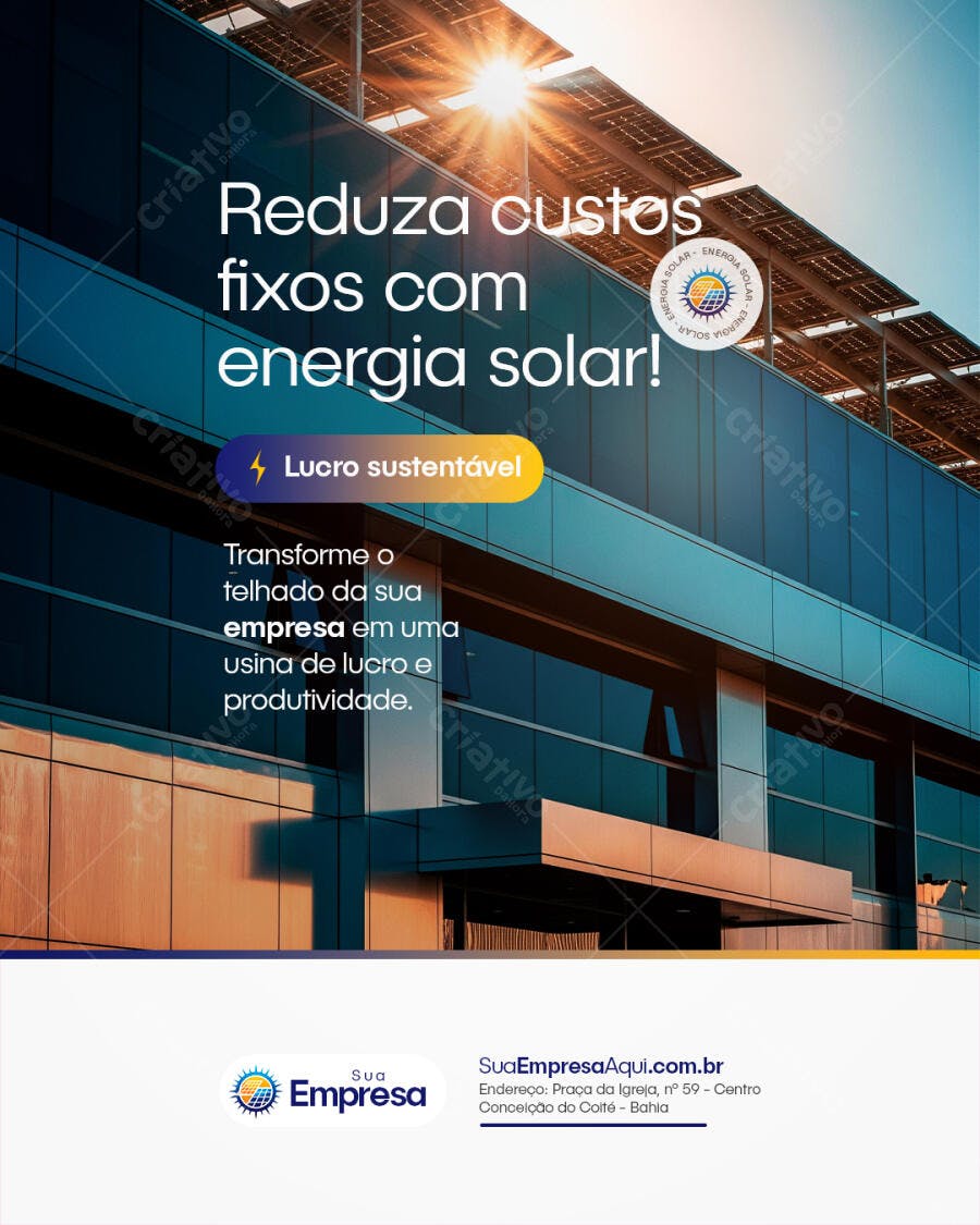Flyer Energia Solar Sustentabilidade PSD Editável