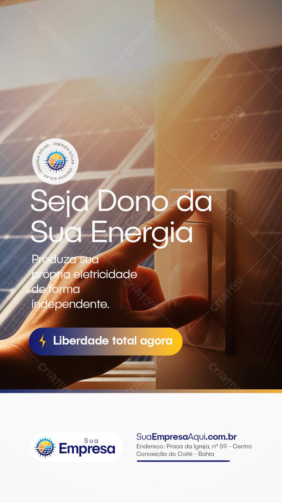 Post Instagram Energia Solar Sustentável PSD Editável