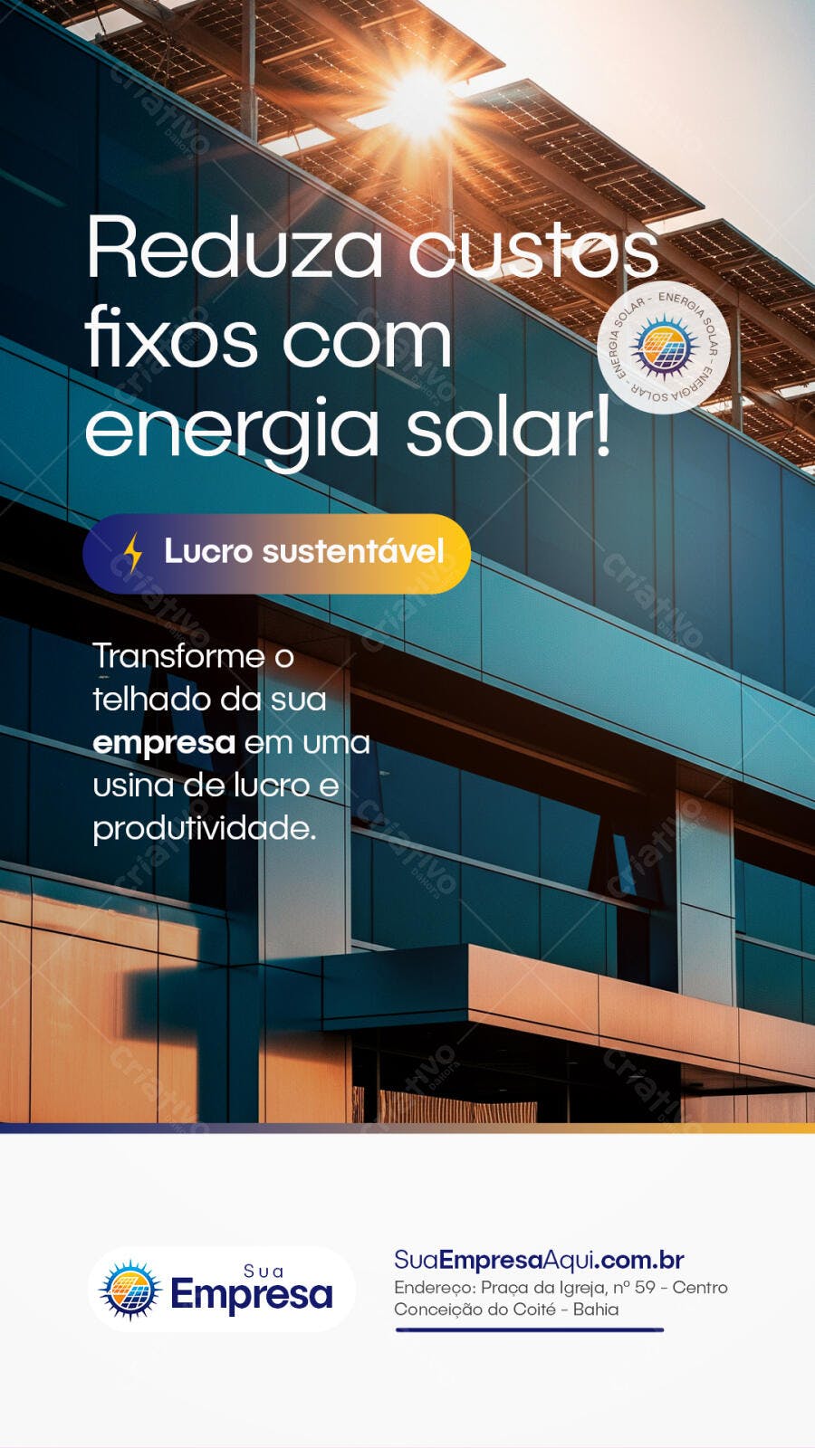 Story Instagram Energia Solar Sustentável PSD Editável