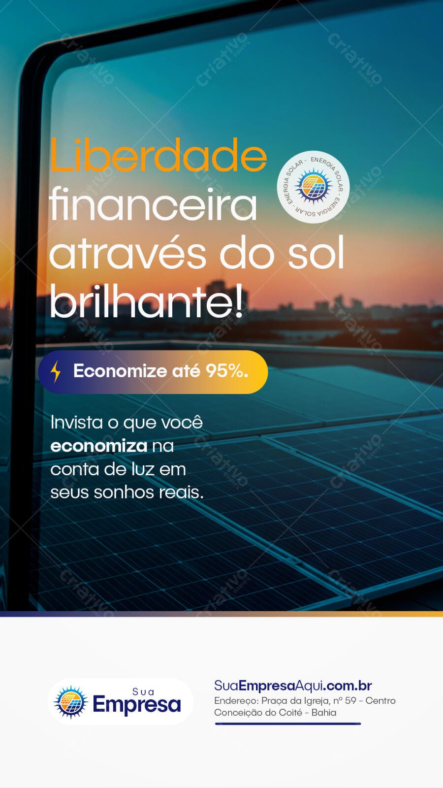 Story Instagram Energia Solar Sustentável PSD Editável