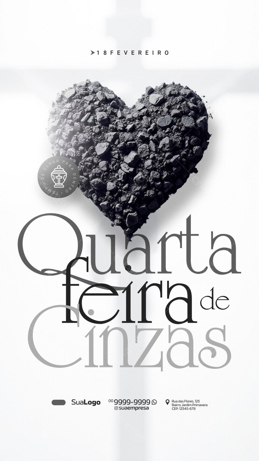 Story Quarta-feira de Cinzas Fevereiro PSD Editável