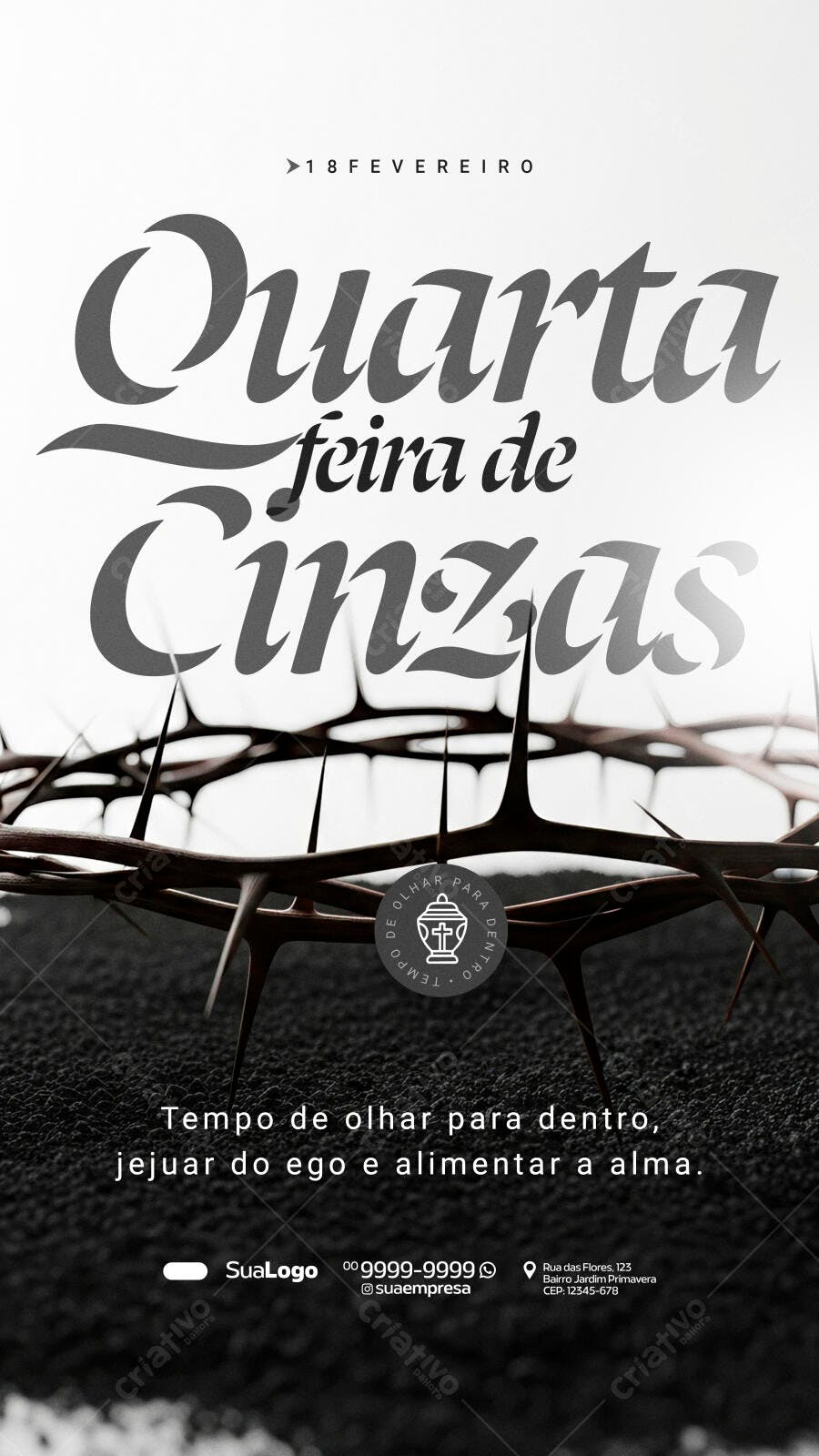 Story Quarta-feira de Cinzas Fevereiro PSD Editável