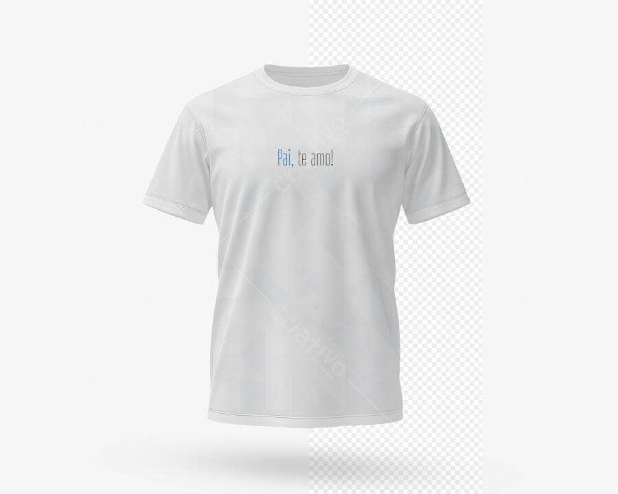 Mockup Camiseta Branca Frente Flutuante Editável