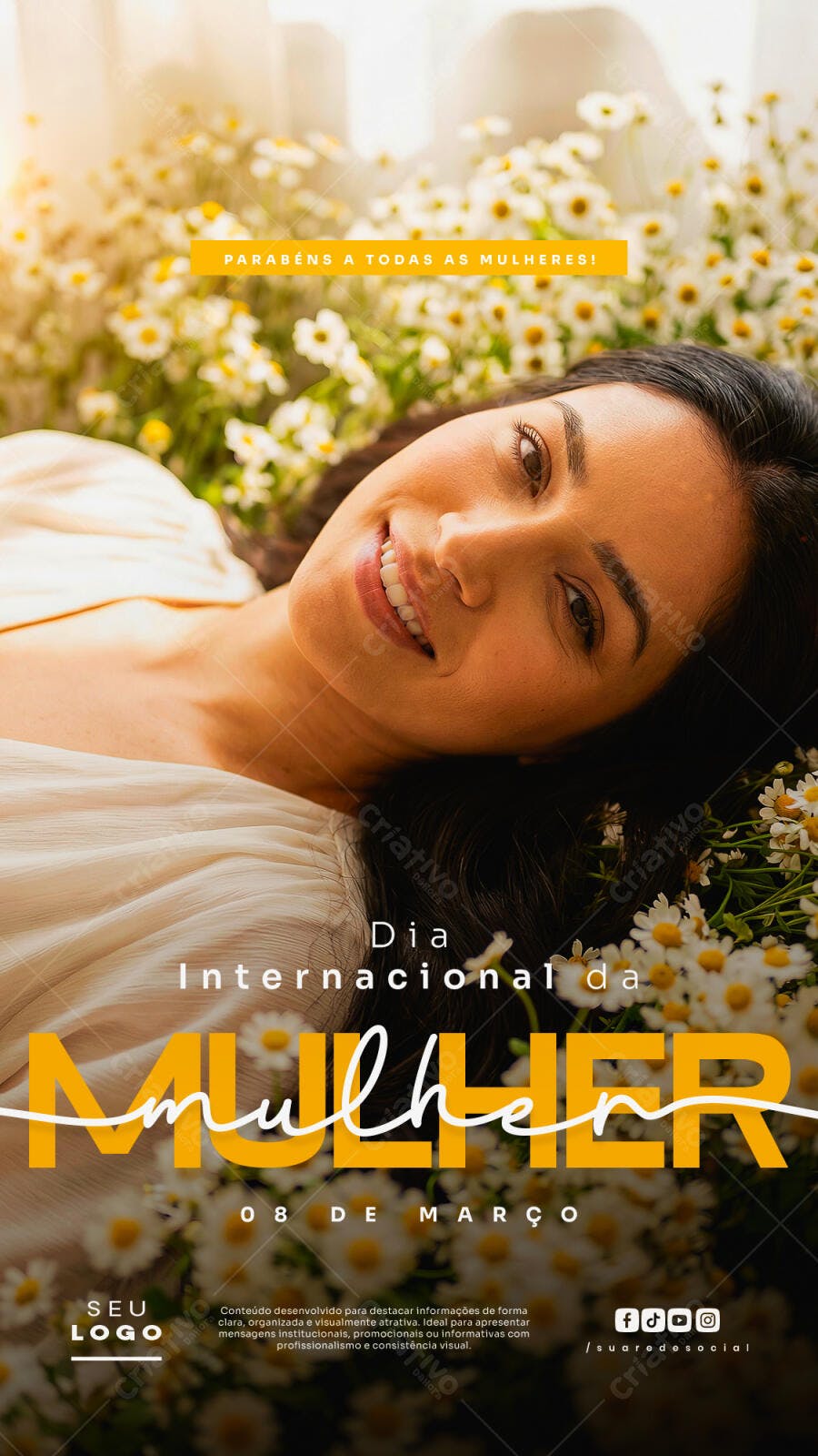 Story Dia Internacional da Mulher 8 de Março PSD Editável