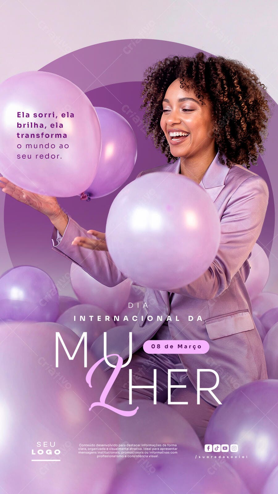 Story Dia Internacional da Mulher 8 de Março PSD Editável