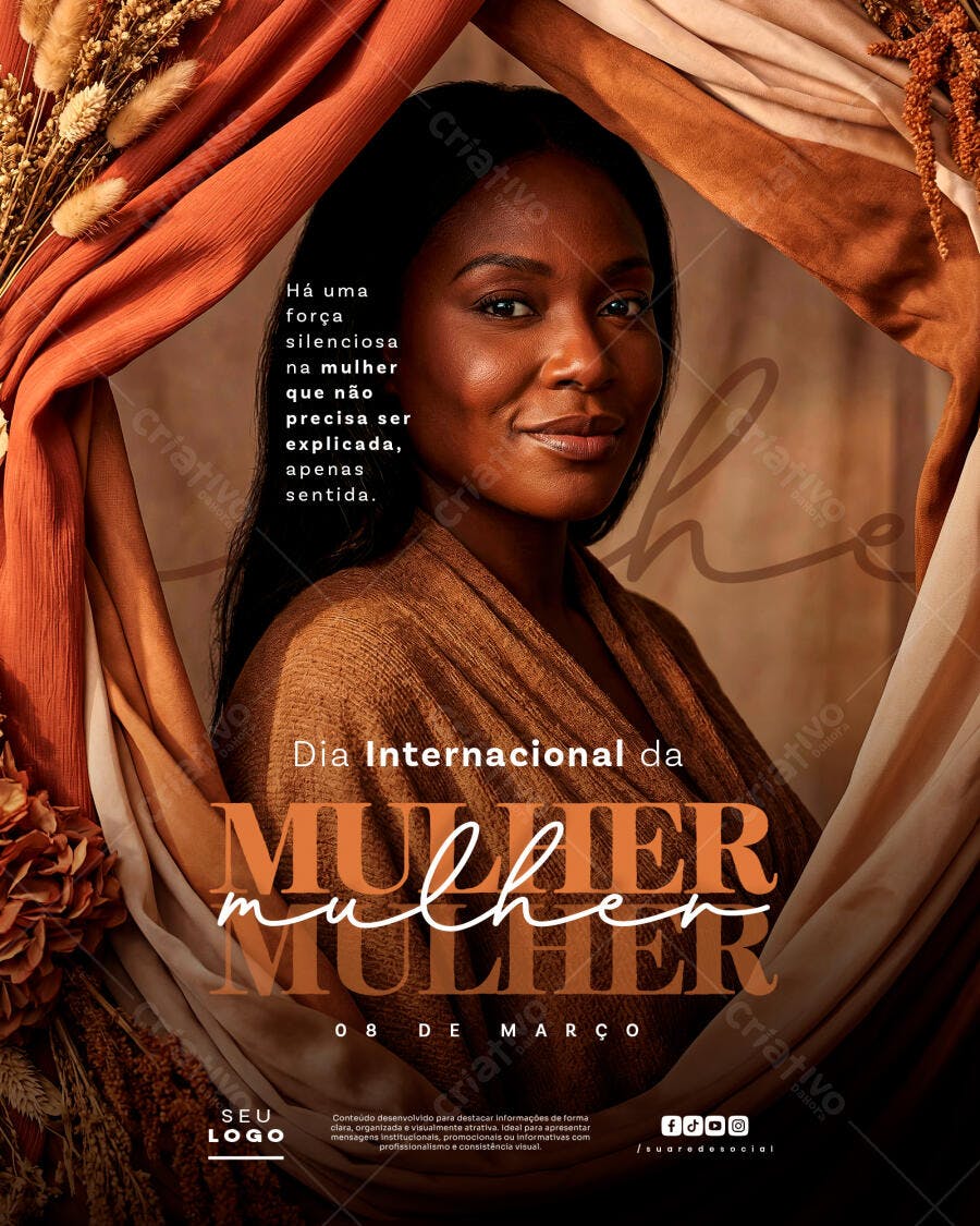 Post Instagram Dia Internacional da Mulher 8 de Março PSD Editável