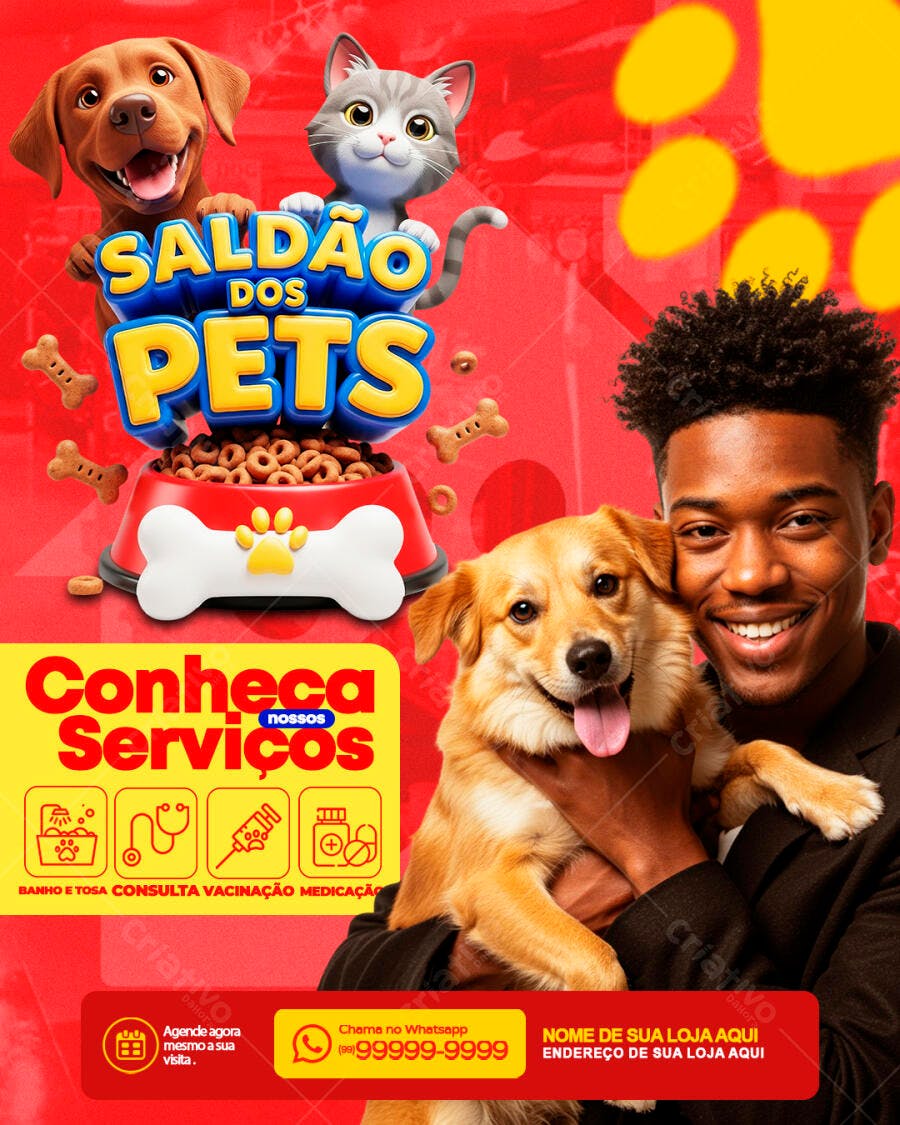 Flyer Salão dos Pets Pet Shop PSD Editável