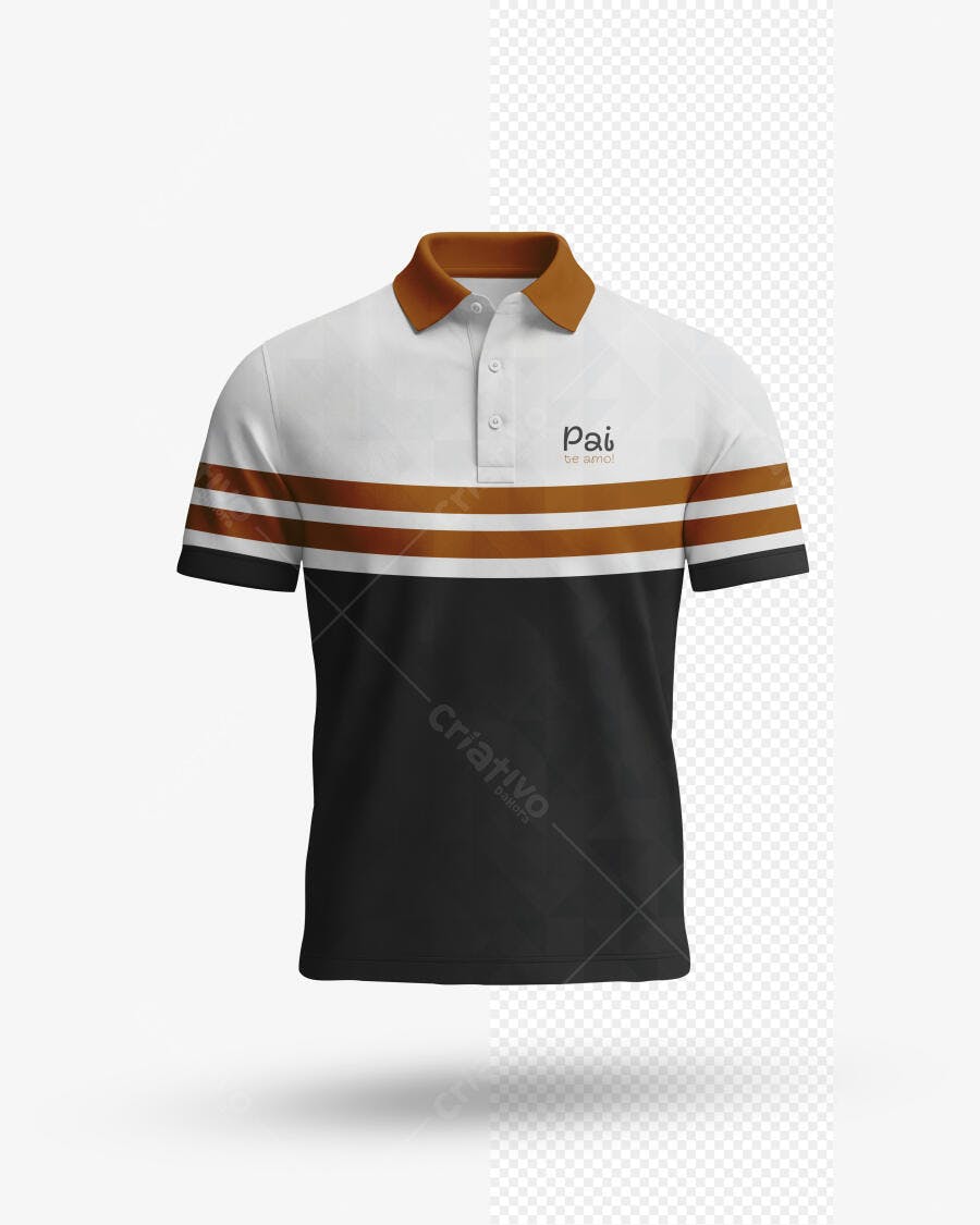 Mockup Camisa Polo Masculina Branca Preta Marrom Editável
